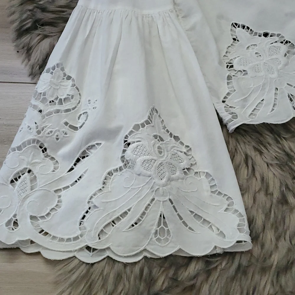 🌟 Ralph Lauren Eyelit bell sleeve poplin Top - Picture 5 of 5